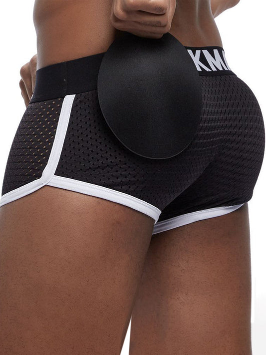 3D Padded Push Up Mesh Buttocks Boxer Briefs