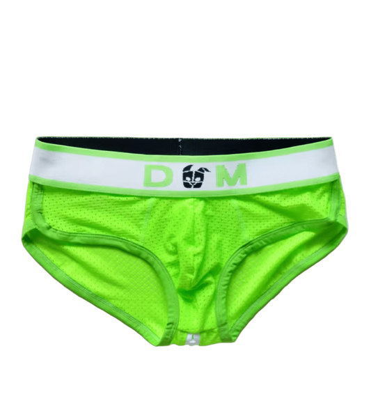 Dog & Master Mesh Zipper Bum Briefs Green