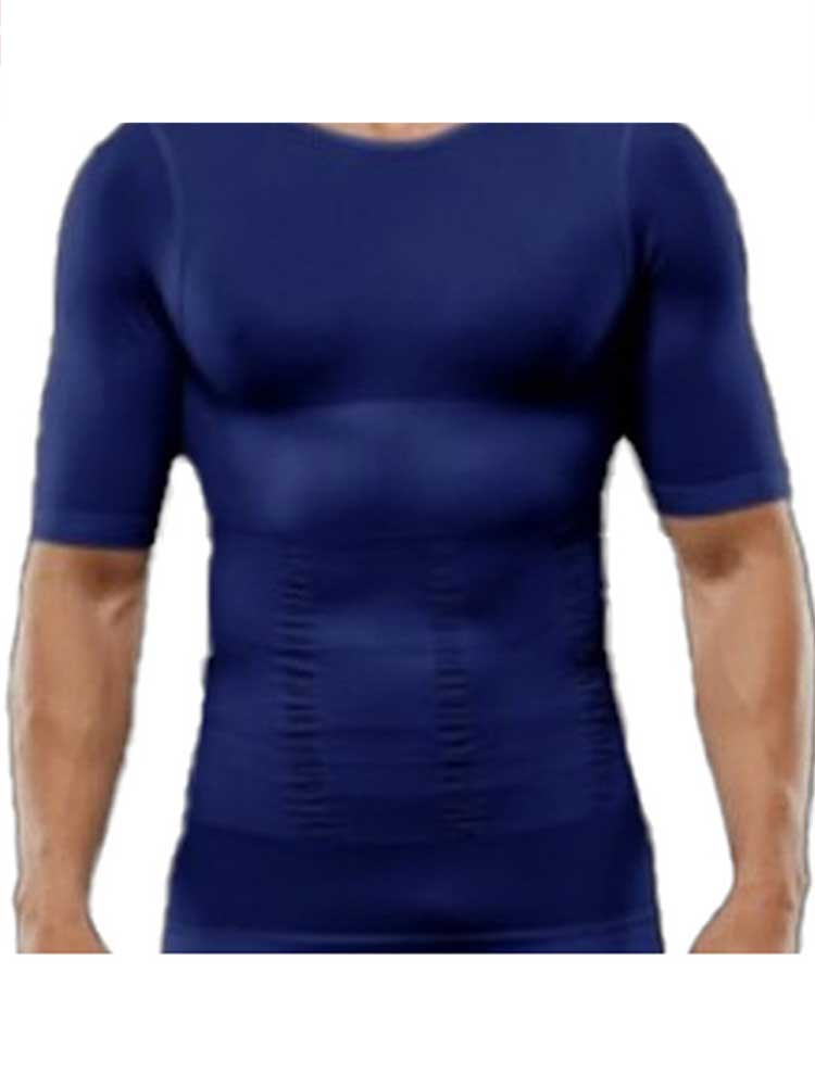 Men's Solid Color Slim Shaping T-shirt and Shorts