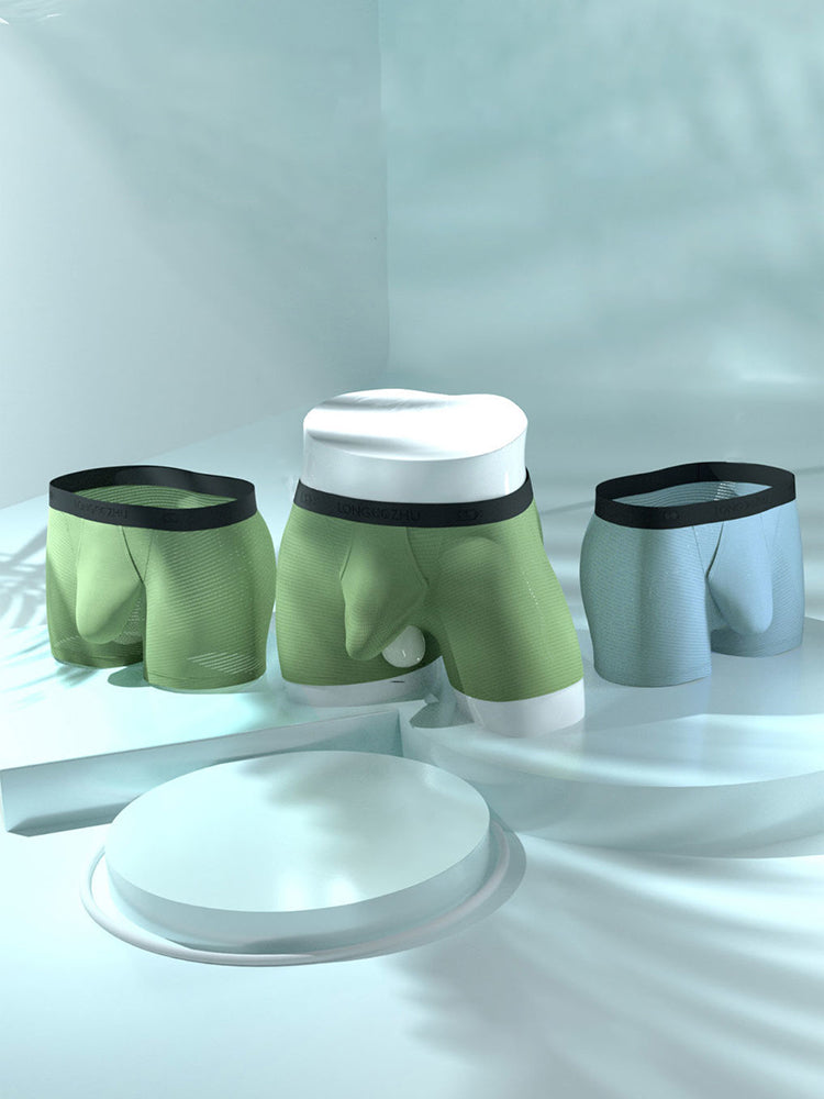 Men's Cooling Separate Pouch Boxer Briefs Dual Pouch Underwear