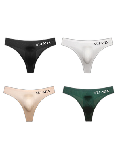 4 Pack ALLMIX Men's Sexy Seamless T-back Thongs