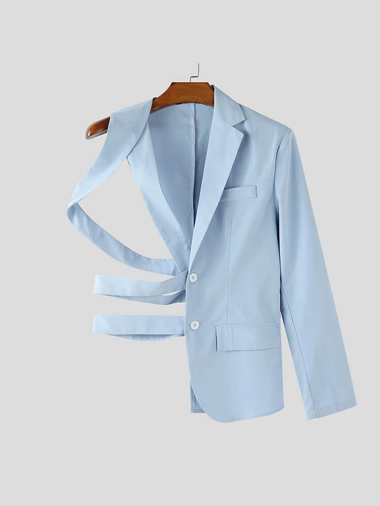 Men's Stylish Criss-Cross Straps Cut-Out Blazer