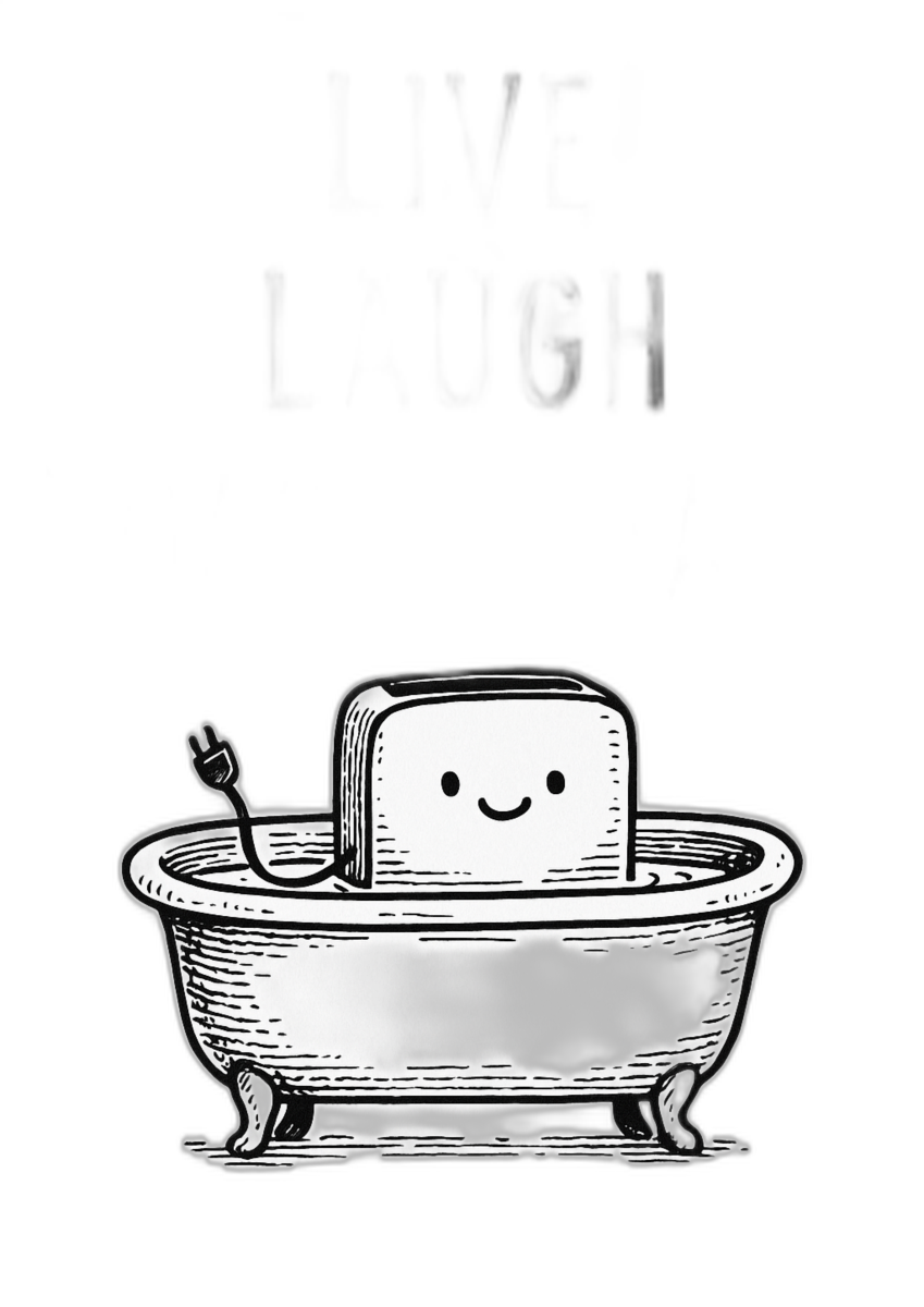 LIVE LAUGH TOASTER BATH Print