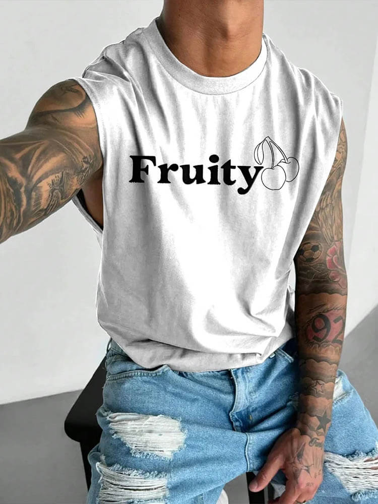 Men's LGBT Pride Fruit Print Wide Shoulder Vest
