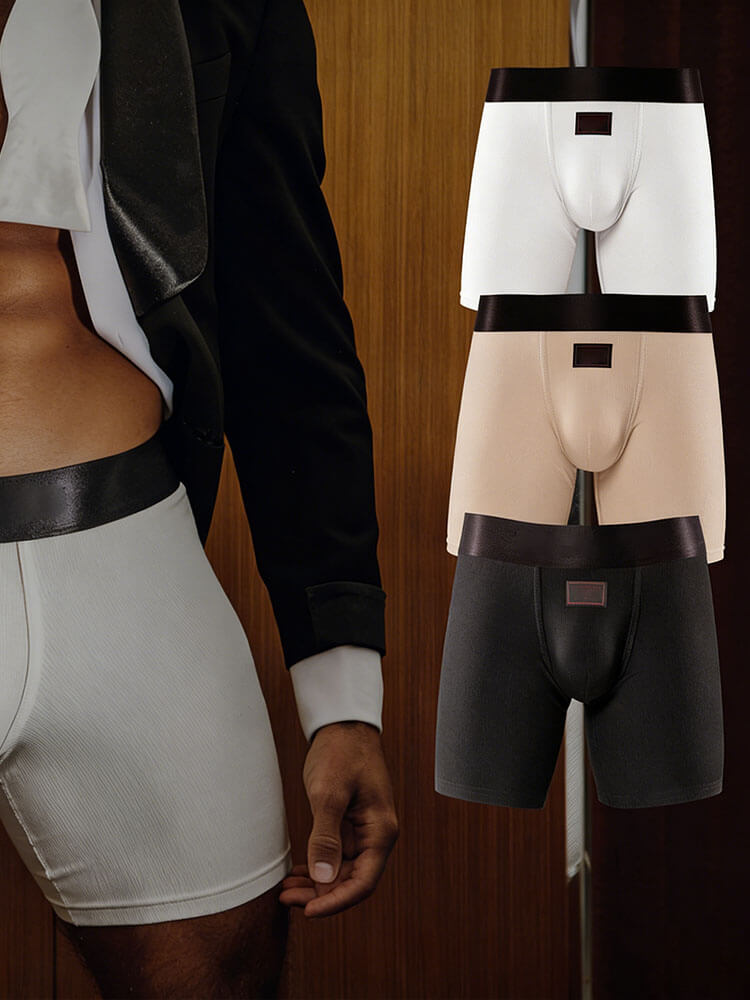 Men's Business Wide Belt Breathable Boxer Briefs