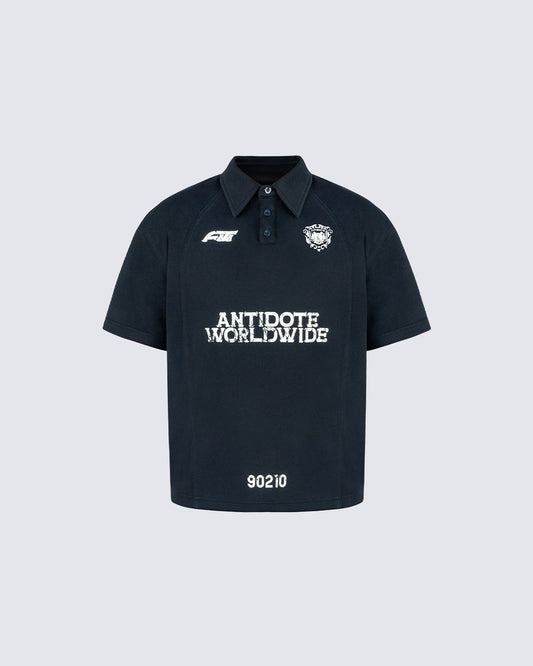 KIIKIO High Street Distressed Graphic Collared Tee