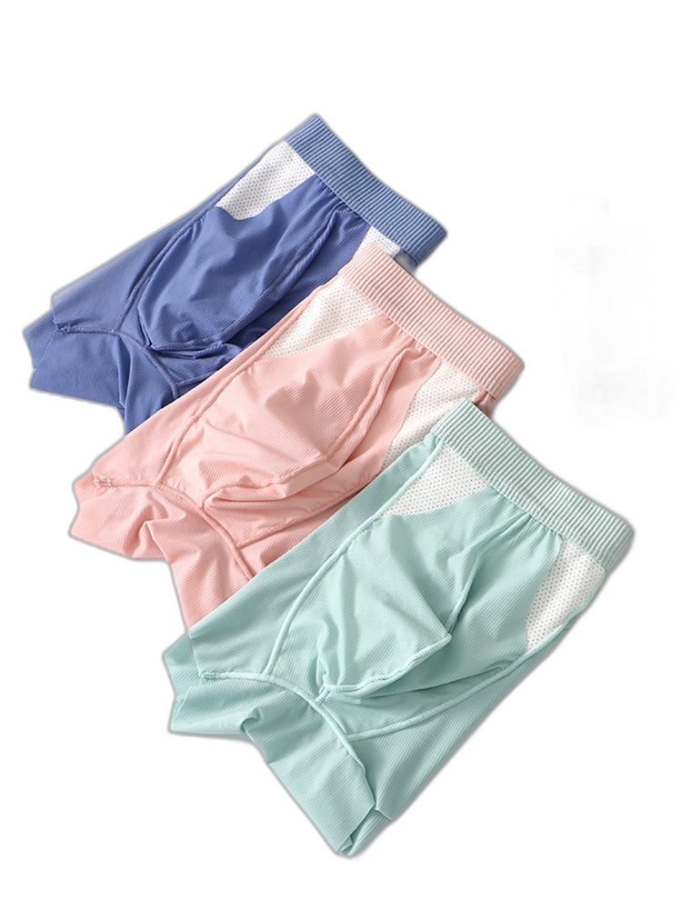 3 Pack Split-Support Men's Trunks- Breathable & Bulge-Enhancing
