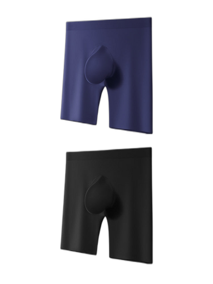 2 Pack Men's Ice Silk Anti-Chafing Quick-Dry Seamless Midway Briefs