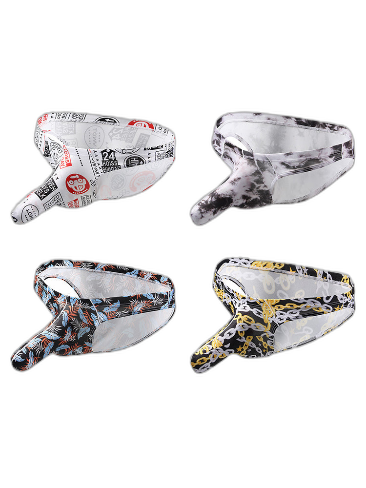 4 Pack Men's Elephant Print Sexy Bikini
