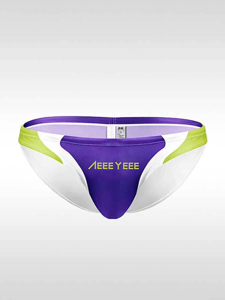 Men's Low-Rise Color-Blocked Quick-Drying Swim Briefs