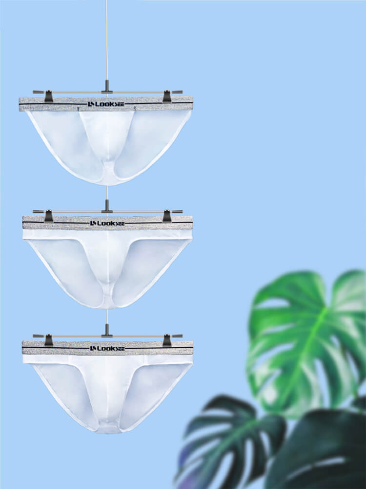 Men's Lightweight Mid-Rise High-Cut Ice Silk Briefs