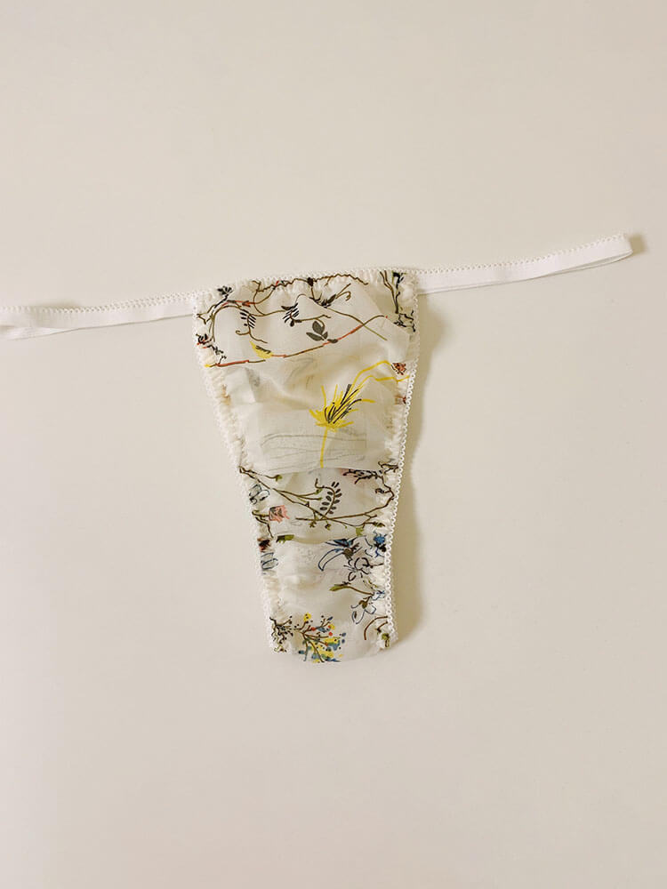 Men's Sexy Floral Print Thin Waist Thong