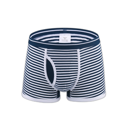 Men's Striped Cotton Sports Boxer Briefs