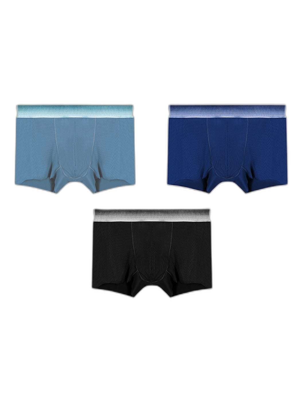 3 Pack Men's Breathable Threaded Fabric Ball Pouch Trunks