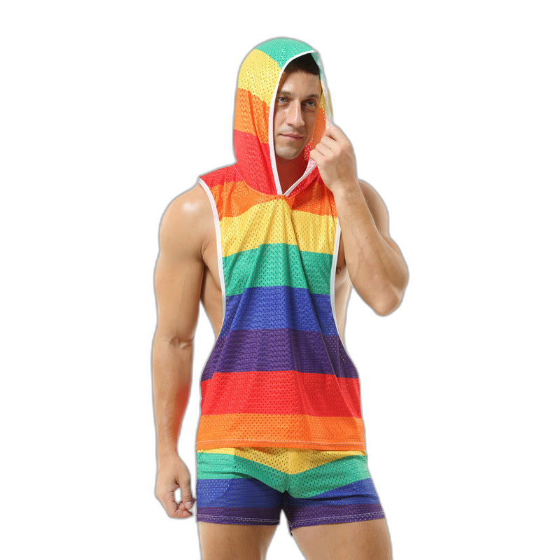 Rainbow Hooded Singlet