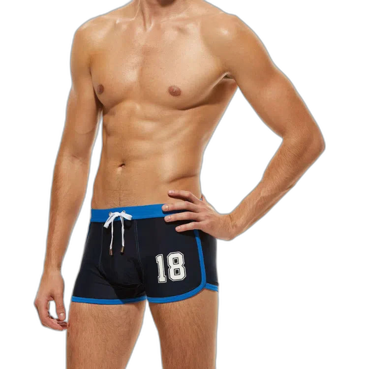 Oversized Nylon Boxer Swim Trunks