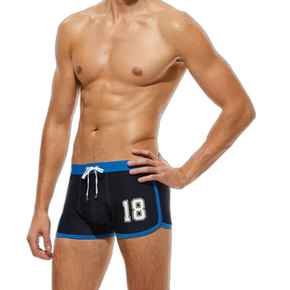 Oversized Nylon Boxer Swim Trunks