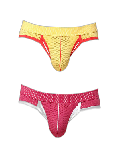 2 Pack Men's Breathable Side-Open Thin and Lightweight Supportive Fit Briefs