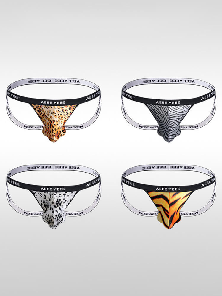 Men's Sexy Leopard Print Low-Rise Jockstrap