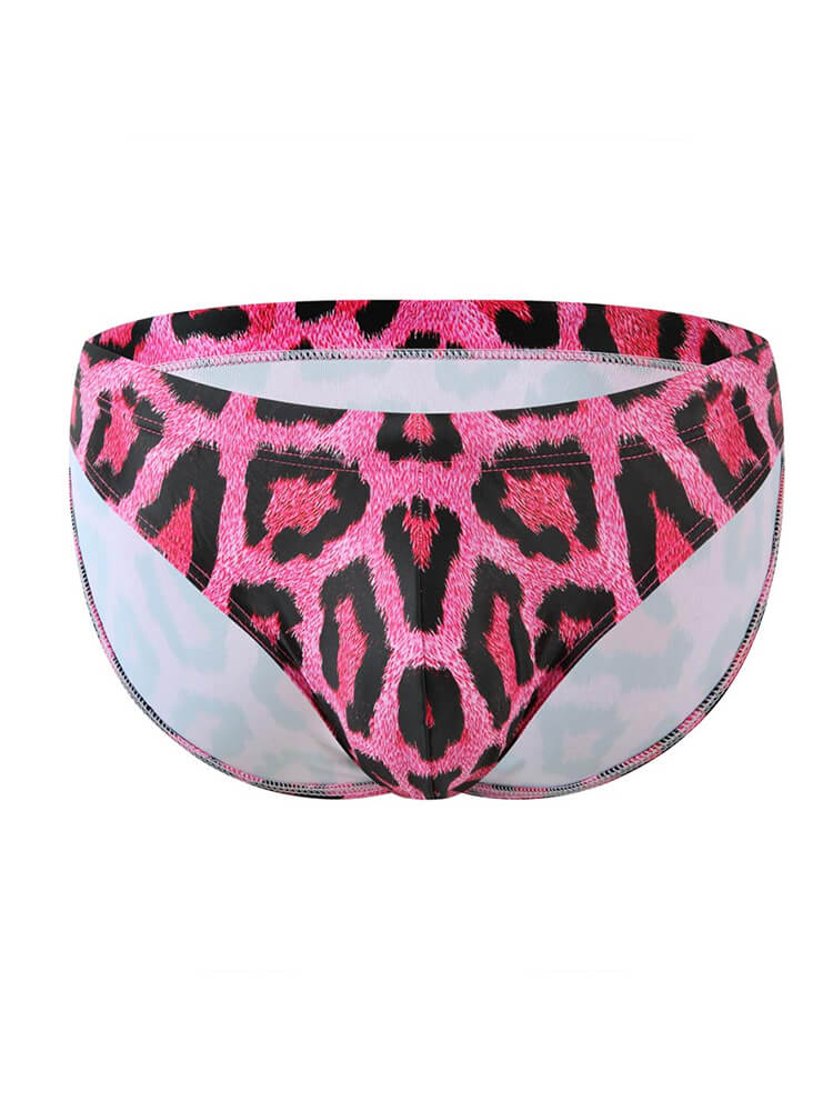 Men's Sexy Elastic Leopard Print Swim Briefs