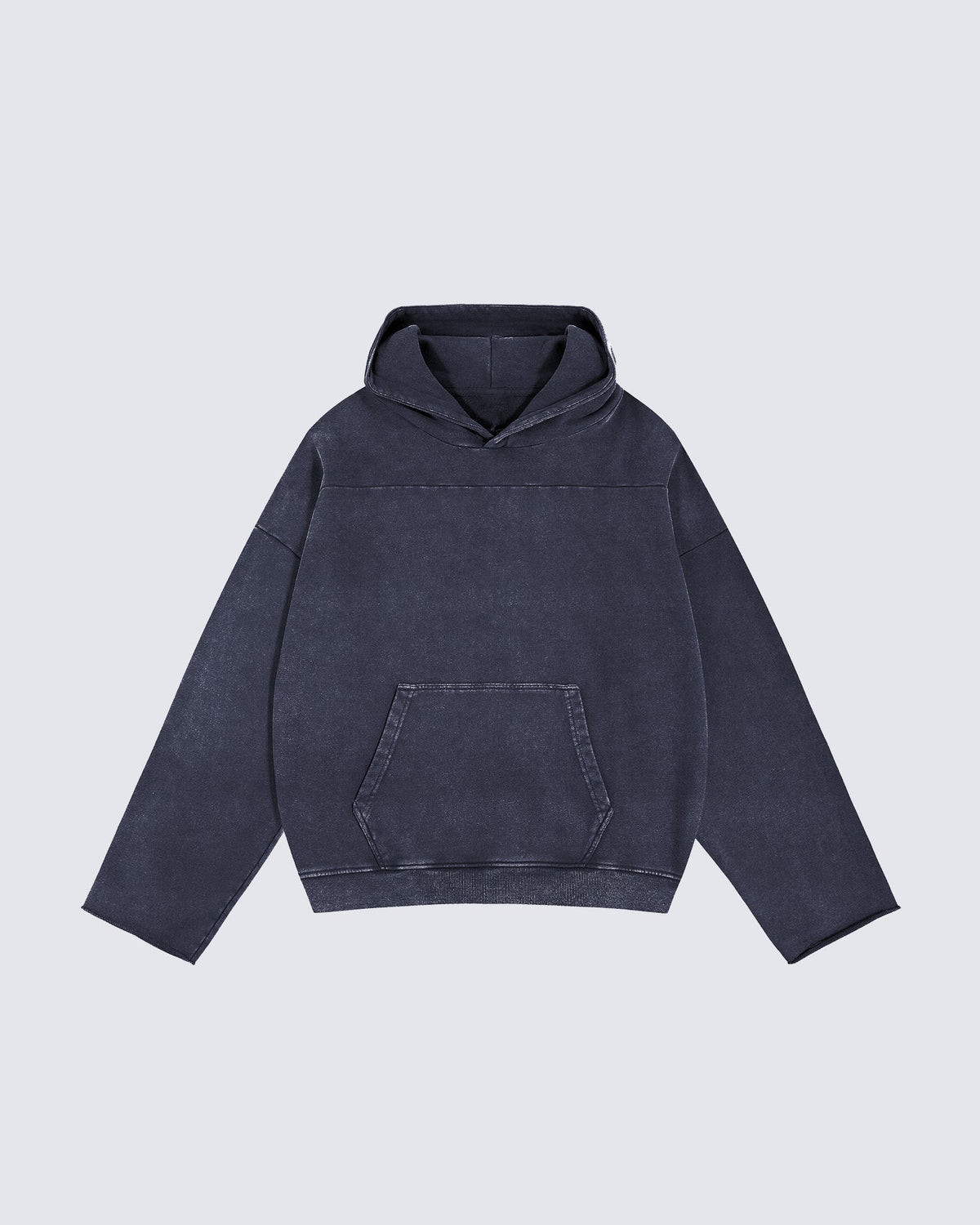 Washed Split-Panel Frayed Hoodie