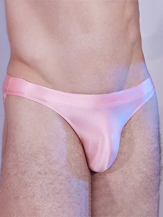Men's Sexy Lace Patchwork Sheer Cutout Briefs