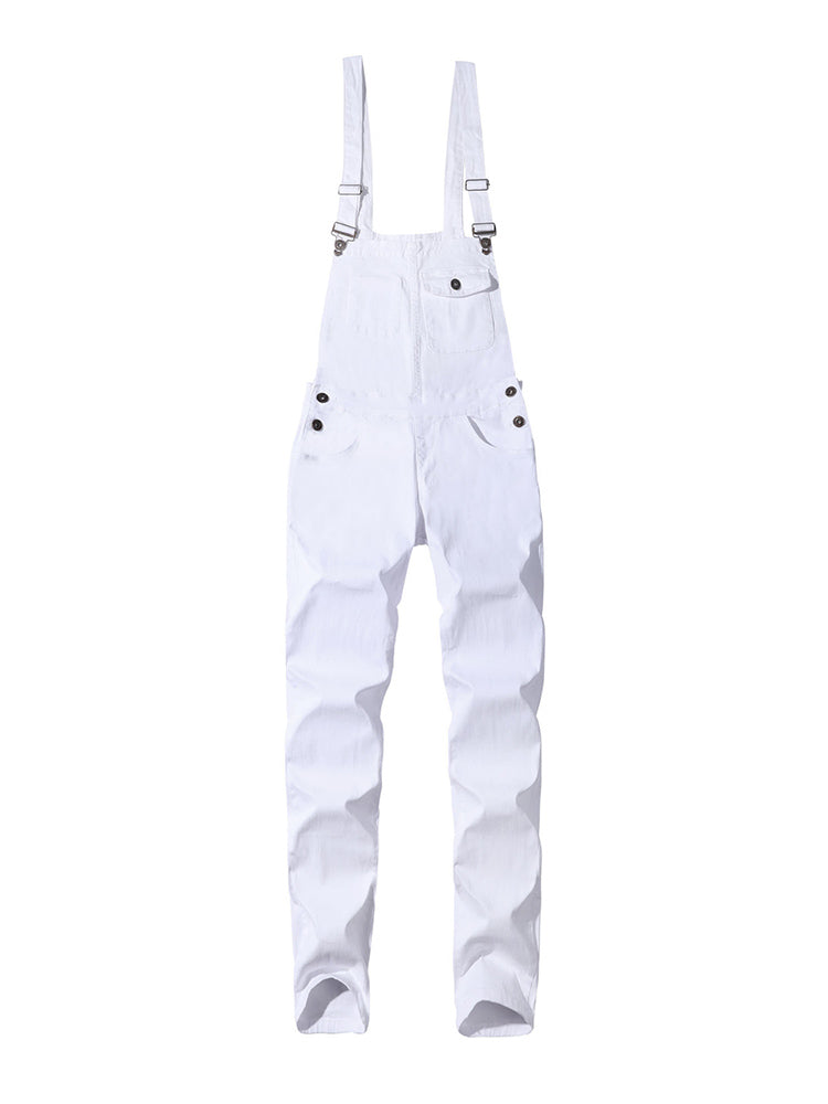 Men's Slimming Solid Color Overall Romper