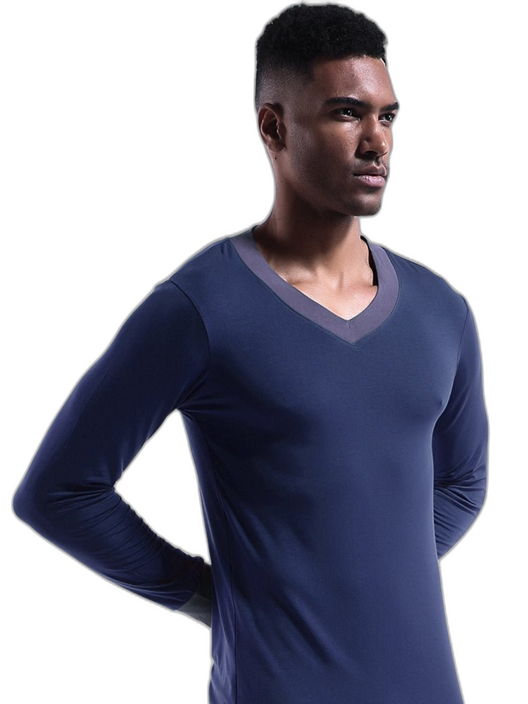 Mens Base Layers V-Neck Thermal Shirt