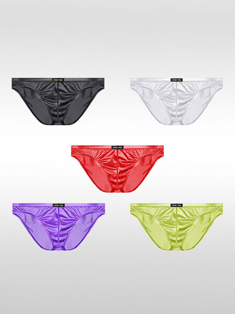 Men's Sexy Silky Thin Breathable Satin Low-Rise Briefs