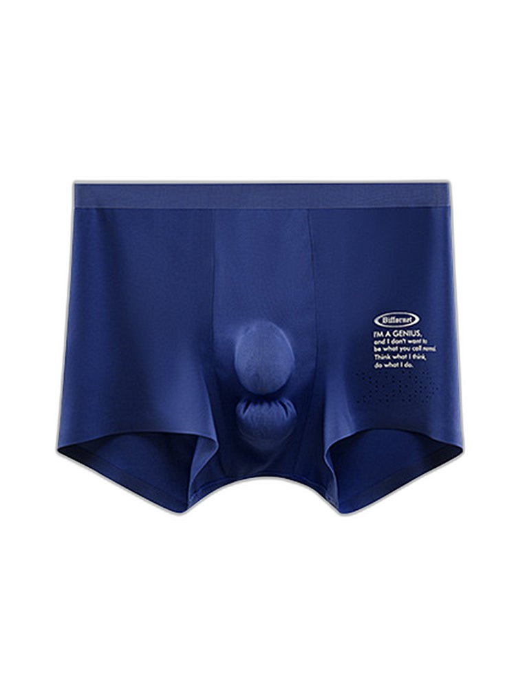 Men's Dual-Raised Support Seamless Solid Color Trunks