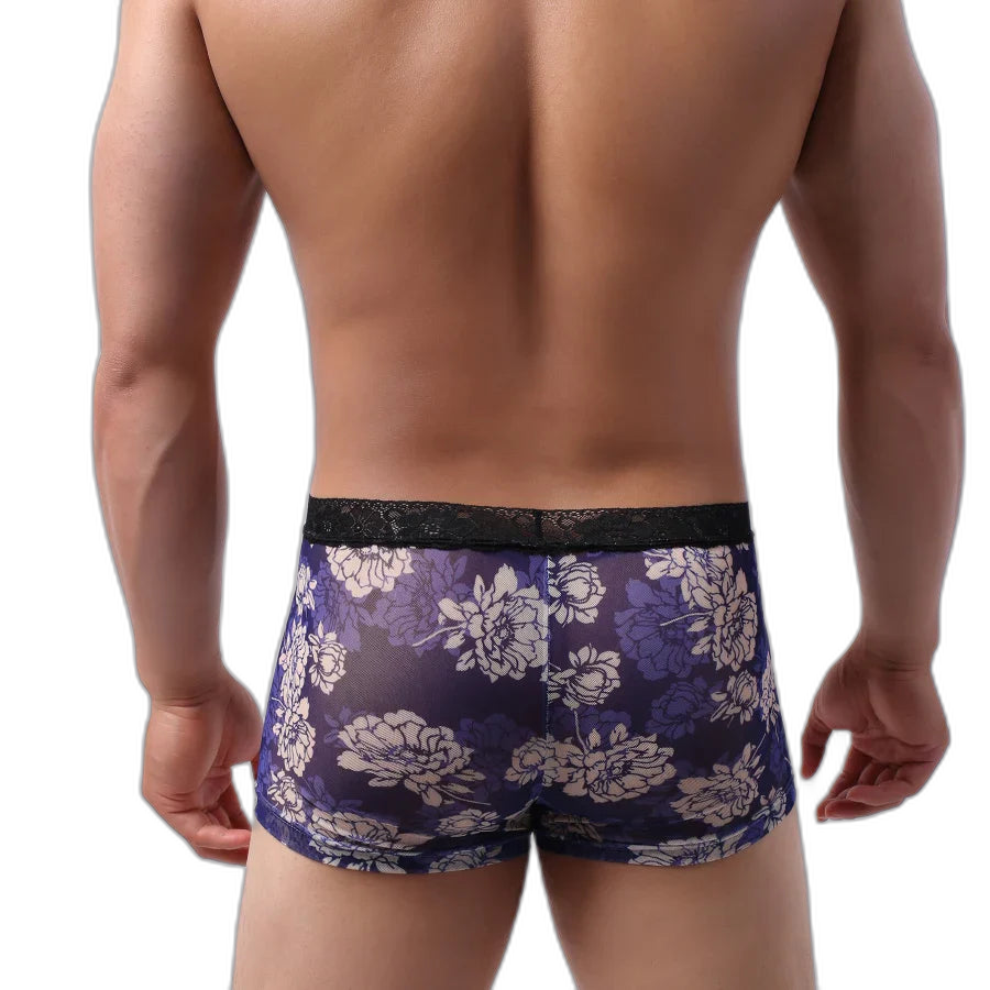 Tight Floral Print Boxer Briefs