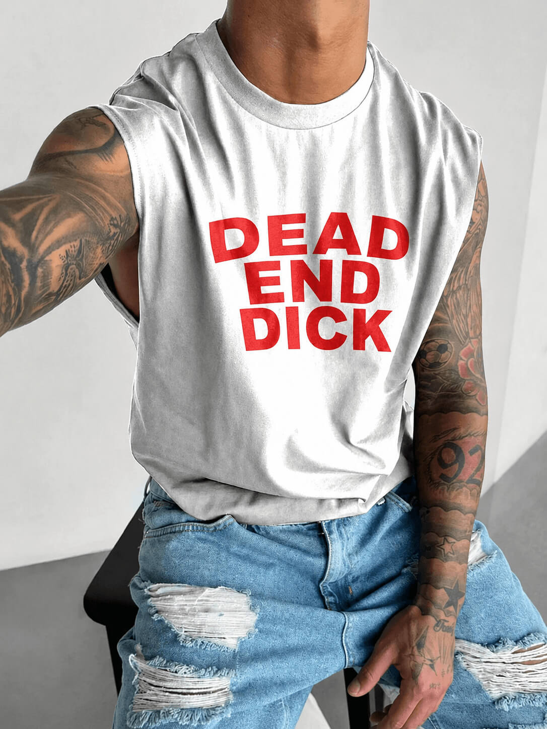 Men's Dead End Dick Print Wide Shoulder Vest