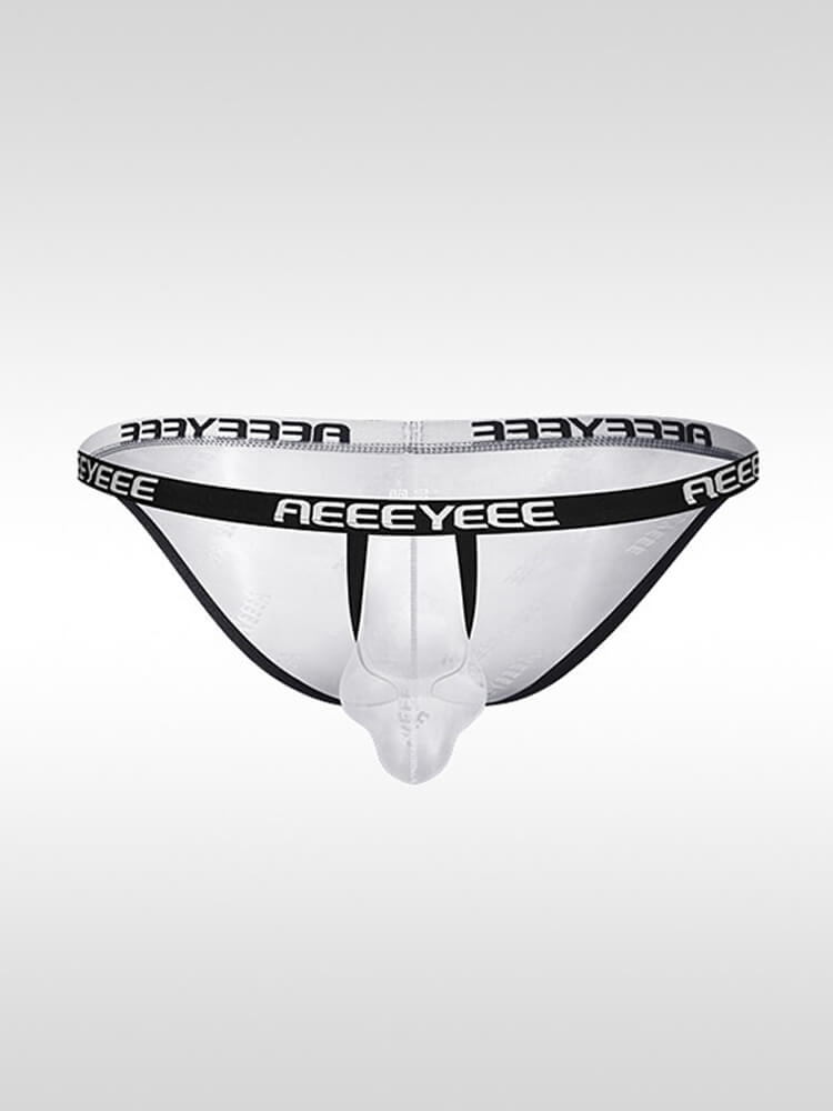Men's Sexy High-Cut Low-Rise Transparent Briefs