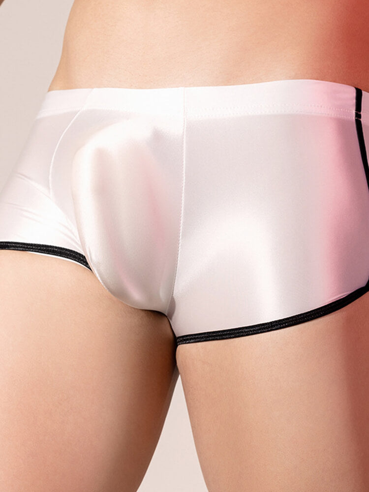 Men's Solid Color High Elastic Boxer Briefs