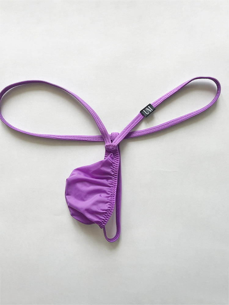 Men's Sexy Low-Rise Thin-Strapped Ice Silk Thong