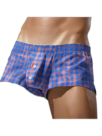 Men's Low-Rise Plaid Sexy Pouch Boxers
