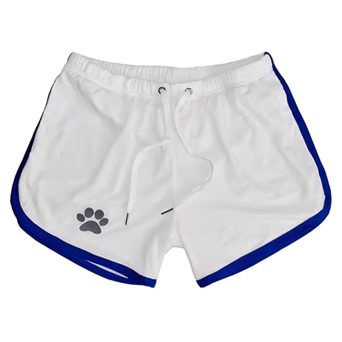 Paw print Mesh Shorts White/Blue