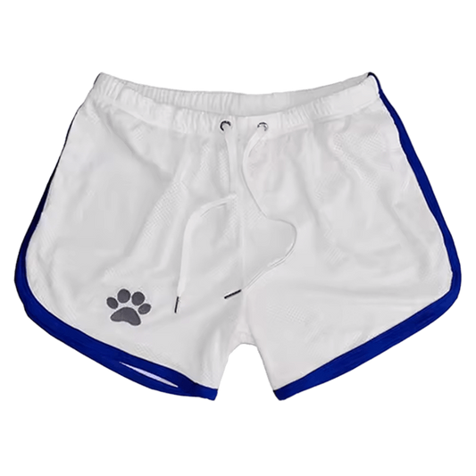 Paw print Mesh Shorts White/Blue