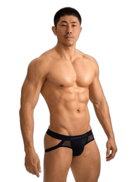 2 Pack Men's Low-Rise Ice Silk Breathable Mesh Jockstrap