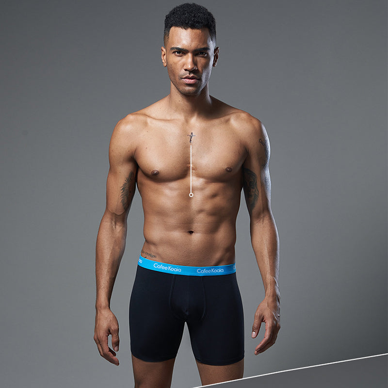 3Pcs Men's Sports Cotton Soft Solid Color Boxer Briefs