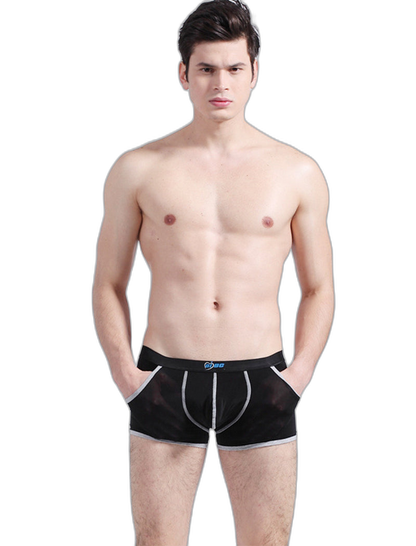 3 Pack Men's Long Leg Boxer Briefs Made of Ultra-Thin Ice Silk with Anti-Wear Elastic