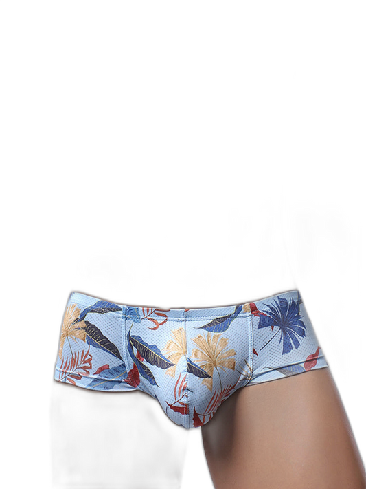 Men's Sexy Botanical Printed Mesh Underwear