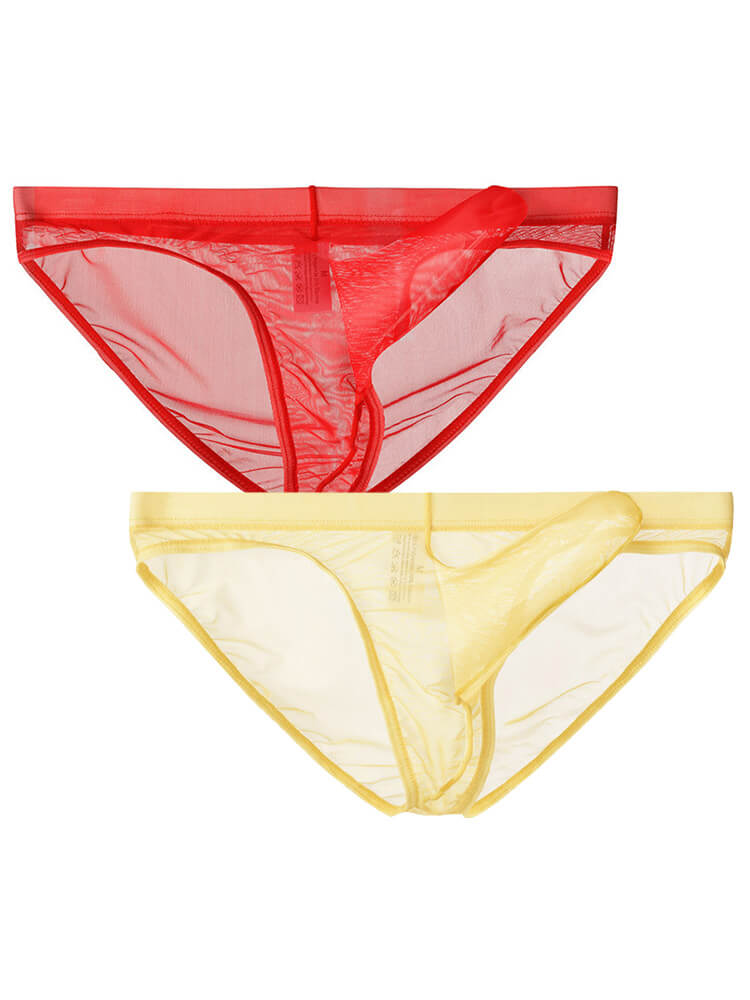 Men's Elephant Trunk Transparent Mesh Briefs
