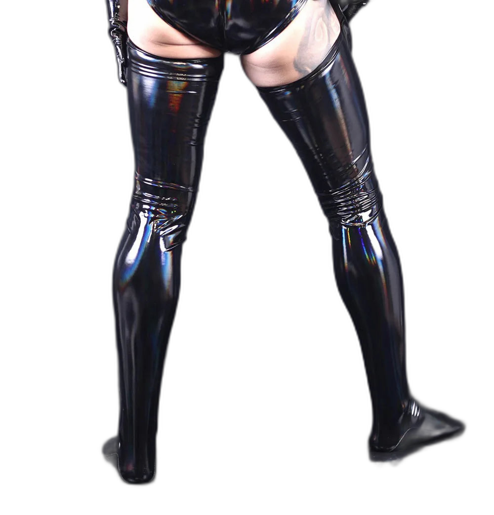 Men's Sexy Latex Corset Bodysuit Outfit