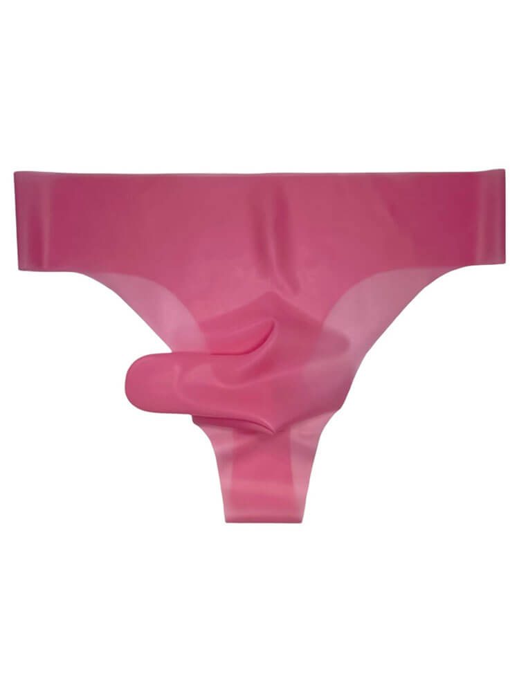 Men's Solid-Color Separate Pouch Latex Thong
