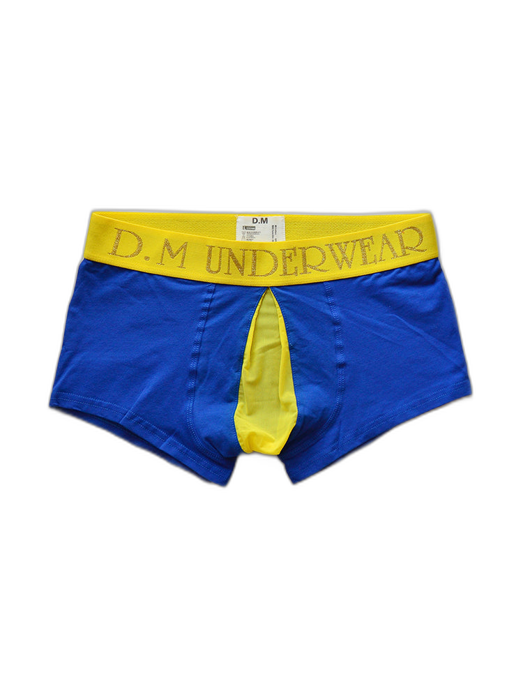 2 Pack Men's Mesh Transparent Open-Cut Cotton Mesh Trunks