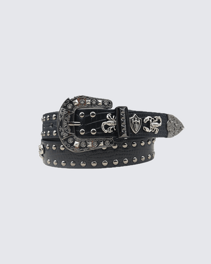 Scorpion Studded Western Punk Belt