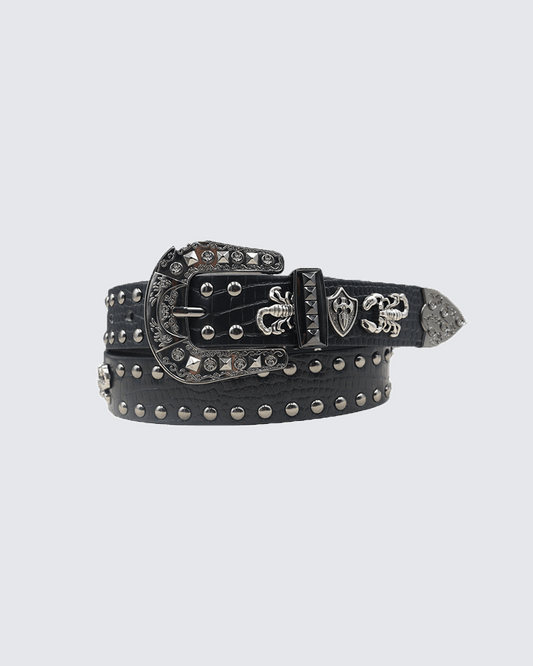 Scorpion Studded Western Punk Belt