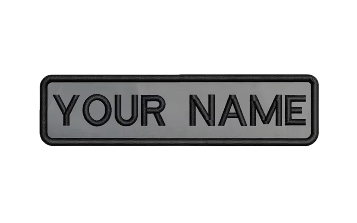 Custom Patch 10cmX2.5cm Grey/Black
