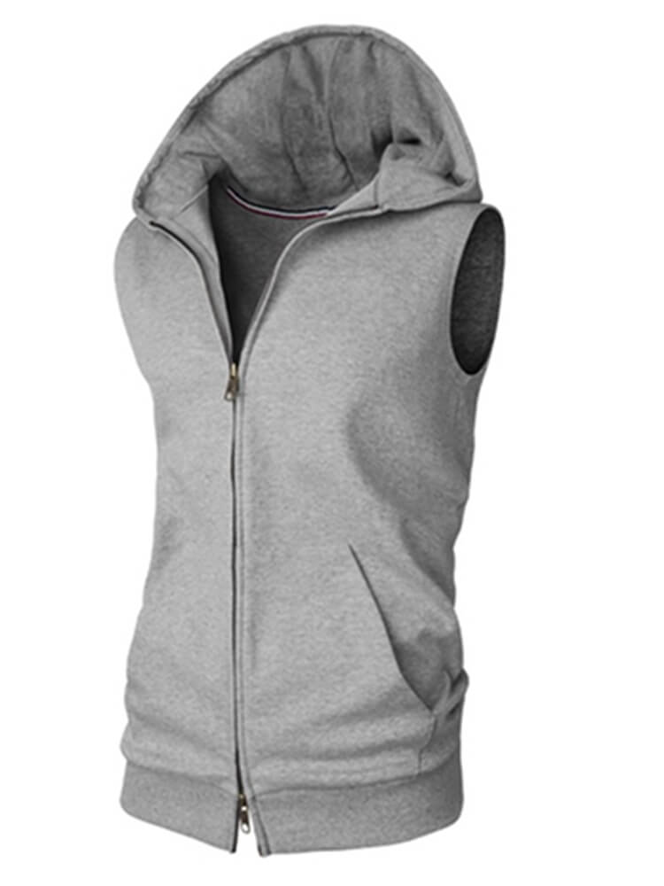Men's Fashion Zipper Sports Hooded Vest